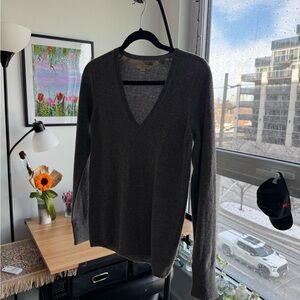 Burberry Charcoal V-Neck Sweater